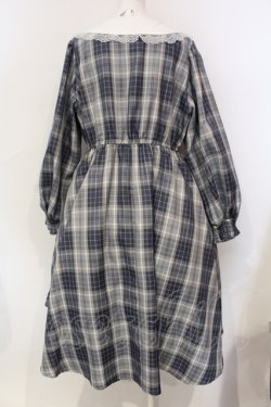 画像3: m petit by misako / シナモンチェックフレアワンピース 3L ブルー O-25-06-12-006-LO-OP-OW-OS