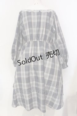 画像3: m petit by misako / シナモンチェックフレアワンピース 3L ブルー O-25-06-12-006-LO-OP-OW-OS