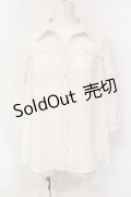 axes femme / シアーチェック開襟ブラウス M シロ O-25-06-12-065-AX-BL-OW-OS