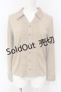 axes femme / タック使いブラウス風カットソー M キャメル O-25-06-12-067-AX-TO-OW-OS
