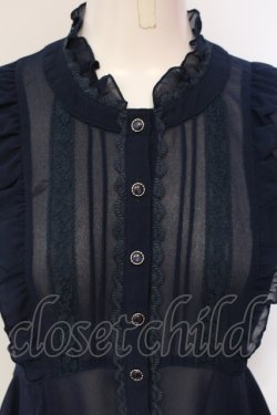 画像2: axes femme / ペプラムフリルブラウス M ネイビー O-25-06-12-069-AX-BL-OW-OS