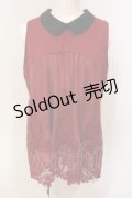 axes femme / モチーフレース使いノースリチュニ M ワイン O-25-06-12-071-AX-TO-OW-OS