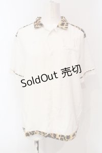 GLAD NEWS / レオパード切り替えシャツ  ホワイト×レオパード O-25-06-12-072-GL-BL-OW-OS