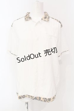 画像1: GLAD NEWS / レオパード切り替えシャツ  ホワイト×レオパード O-25-06-12-072-GL-BL-OW-OS