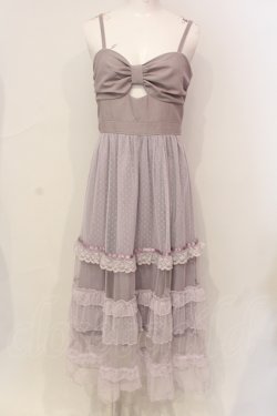 画像1: axes femme POETIQUE / リボンデザインチュールワンピース M ラベンダー O-25-06-12-074-AX-OP-OW-OS