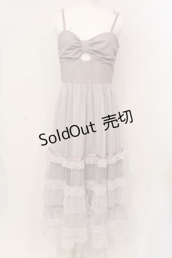 画像1: axes femme POETIQUE / リボンデザインチュールワンピース M ラベンダー O-25-06-12-074-AX-OP-OW-OS