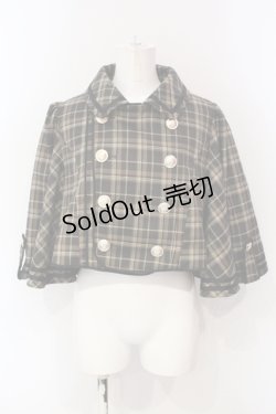 画像1: axes femme POETIQUE / ダブルボタンケープジャケット M グリーン O-25-06-12-075-AX-JA-OW-OS