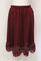 axes femme / レース重ねペチスカート M ワイン O-25-06-12-076-AX-SK-OW-ZT167