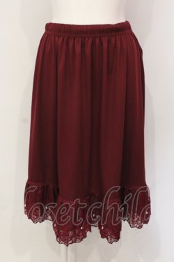 画像1: axes femme / レース重ねペチスカート M ワイン O-25-06-12-076-AX-SK-OW-OS