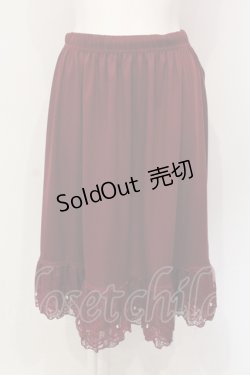 画像1: axes femme / レース重ねペチスカート M ワイン O-25-06-12-076-AX-SK-OW-ZT167