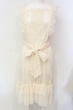 画像1: axes femme kawaii / ドットチュールエプロン M キナリ O-25-06-12-079-AX-OP-OW-OS
