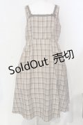 m petit by misako / リボンチェックジャンパースカート 4L ブラウン O-25-06-12-008-LO-OP-OW-ZS