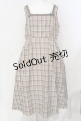 m petit by misako / リボンチェックジャンパースカート 4L ブラウン O-25-06-12-008-LO-OP-OW-ZS