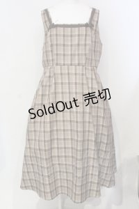 m petit by misako / リボンチェックジャンパースカート 4L ブラウン O-25-06-12-008-LO-OP-OW-ZS