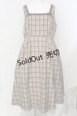 画像1: m petit by misako / リボンチェックジャンパースカート 4L ブラウン O-25-06-12-008-LO-OP-OW-ZS