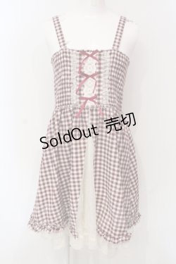 画像1: axes femme / ギンガムシャーリングキャミワンピース M アカ O-25-06-12-081-AX-OP-OW-OS