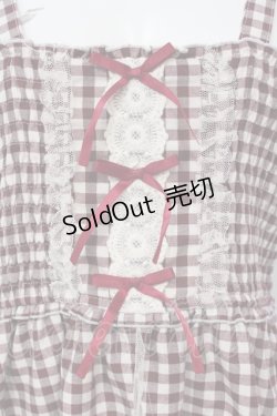 画像2: axes femme / ギンガムシャーリングキャミワンピース M アカ O-25-06-12-081-AX-OP-OW-OS
