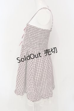 画像3: axes femme / ギンガムシャーリングキャミワンピース M アカ O-25-06-12-081-AX-OP-OW-OS