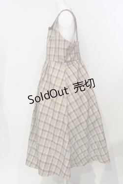 画像2: m petit by misako / リボンチェックジャンパースカート 4L ブラウン O-25-06-12-008-LO-OP-OW-ZS