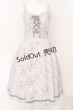 画像1: axes femme / ロマンティックローズ柄ジャンパースカート F ピンク O-25-06-12-009-AX-OP-OW-OS