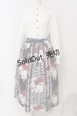 画像1: axes femme / 菊柄ワンピース  シロ×グリーン O-25-06-12-013-AX-OP-IG-OS