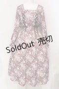 axes femme / フレーズローズ柄ワンピース  ワイン O-25-06-12-015-AX-OP-IG-OS