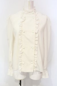 E hyphen world gallery / ダブルボタンブラウス S オフホワイト O-25-06-12-022-LO-BL-OW-ZT180