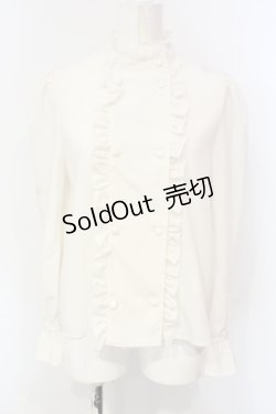 画像1: E hyphen world gallery / ダブルボタンブラウス S オフホワイト O-25-06-12-022-LO-BL-OW-ZT180
