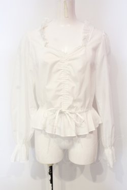 画像1: Ank Rouge / ギャザーブラウス M シロ O-25-06-12-025-CA-BL-OW-OS