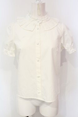 画像1: evelyn / プリーツカラーブラウス M シロ O-25-06-12-026-LO-BL-OW-OS