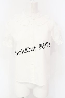 画像1: evelyn / プリーツカラーブラウス M シロ O-25-06-12-026-LO-BL-OW-OS