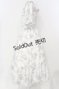 画像2: m petit by misako / トワルドジュイワンピース M シロ×アオ O-25-06-12-003-LO-OP-OW-OS