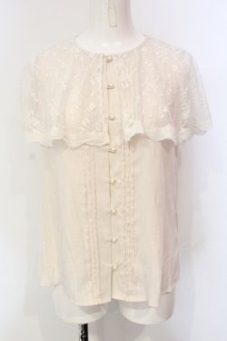 画像1: an another angelus / レースケープ衿ブラウス F ベージュ O-25-06-12-027-CA-BL-OW-OS