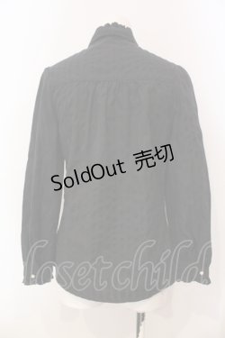 画像2: axes femme kawaii / リボンタイ付きフリルブラウス M クロ O-25-06-14-041-AX-BL-YM-OS
