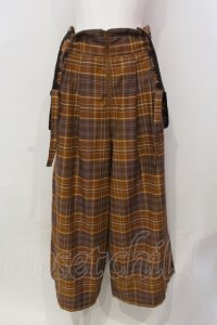 axes femme / タータンチェック柄サス付パンツ M ブラウン O-25-06-14-046-AX-PA-IG-ZT158