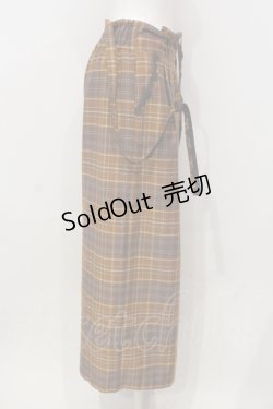 画像2: axes femme / タータンチェック柄サス付パンツ M ブラウン O-25-06-14-046-AX-PA-IG-ZT158