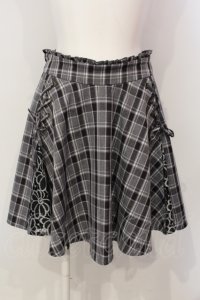 axes femme / レース切替スカパン  グレー×クロ O-25-06-14-049-AX-PA-IG-ZT158