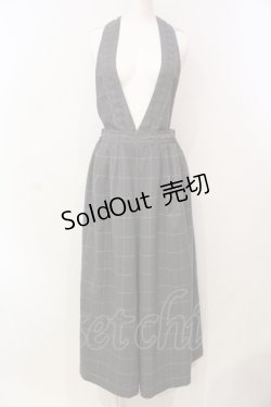 画像1: axes femme / サス付きチェックパンツ M グレー O-25-06-14-052-AX-PA-OW-OS