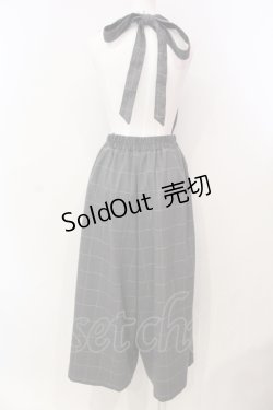 画像2: axes femme / サス付きチェックパンツ M グレー O-25-06-14-052-AX-PA-OW-OS