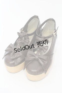 画像1: axes femme kawaii / トリプルリボンシューズ L ブラウン O-25-06-14-065-AX-SH-IG-ZT-K002