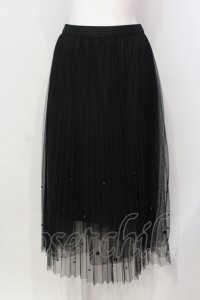 axes femme / パール付きチュールスカート F クロ O-25-06-14-007-AX-SK-IG-ZT155