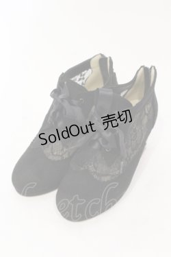 画像1: axes femme / レーススエードブーツ M クロ O-25-06-14-068-AX-SH-IG-ZT-K022