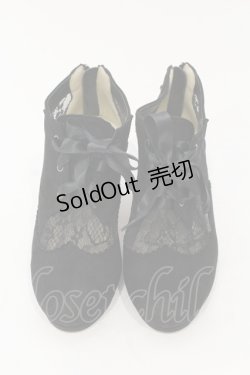 画像2: axes femme / レーススエードブーツ M クロ O-25-06-14-068-AX-SH-IG-ZT-K022