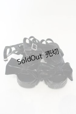 画像2: Fickle Bebe / リボンレースアップサンダル M クロ O-25-06-14-071-0-SH-IG-ZTK017