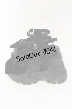 画像4: Fickle Bebe / リボンレースアップサンダル M クロ O-25-06-14-071-0-SH-IG-ZTK017