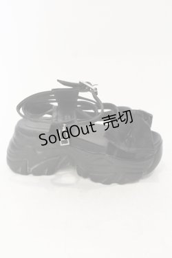 画像6: Fickle Bebe / リボンレースアップサンダル M クロ O-25-06-14-071-0-SH-IG-ZTK017