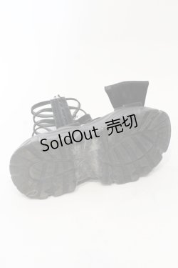 画像7: Fickle Bebe / リボンレースアップサンダル M クロ O-25-06-14-071-0-SH-IG-ZTK017