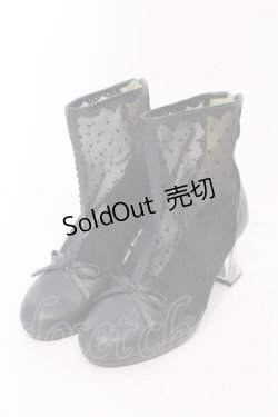 画像1: axes femme POETIQUE / ドットチュールブーツ M クロ O-25-06-14-074-AX-SH-IG-ZT-K017