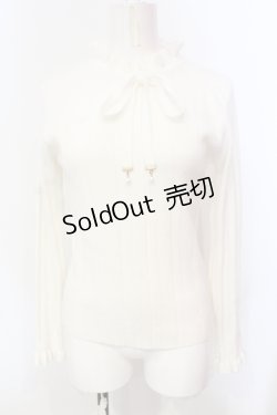 画像1: axes femme POETIQUE / リボンデザインニットプルオーバー M アイボリー O-25-06-14-009-AX-TO-IG-OS