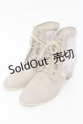 axes femme / 花レース編み上げブーツ M ベージュ O-25-06-14-076-AX-SH-IG-ZT-K003